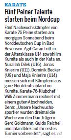 Fünf Peiner Talente starten beim Nordcup